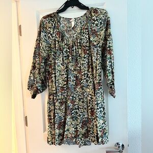 Baby Doll dress green and orange floral size medium from H&M